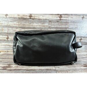 Massei luxury Leather Toiletry Bag Travel color black Made In Italy